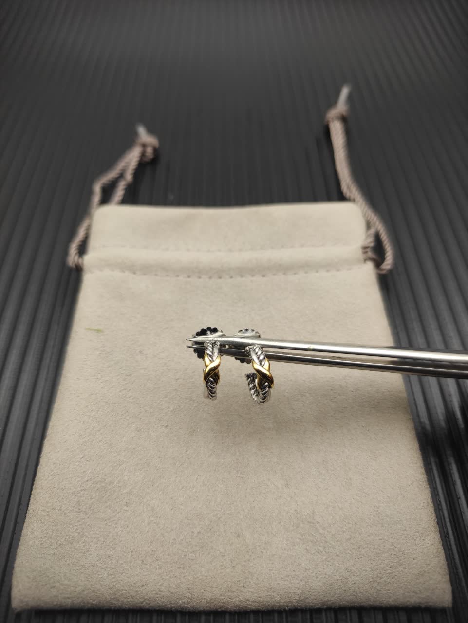 David Yurman Elsa Peretti® Sterling Silver and 18K Yellow Gold X Earrings